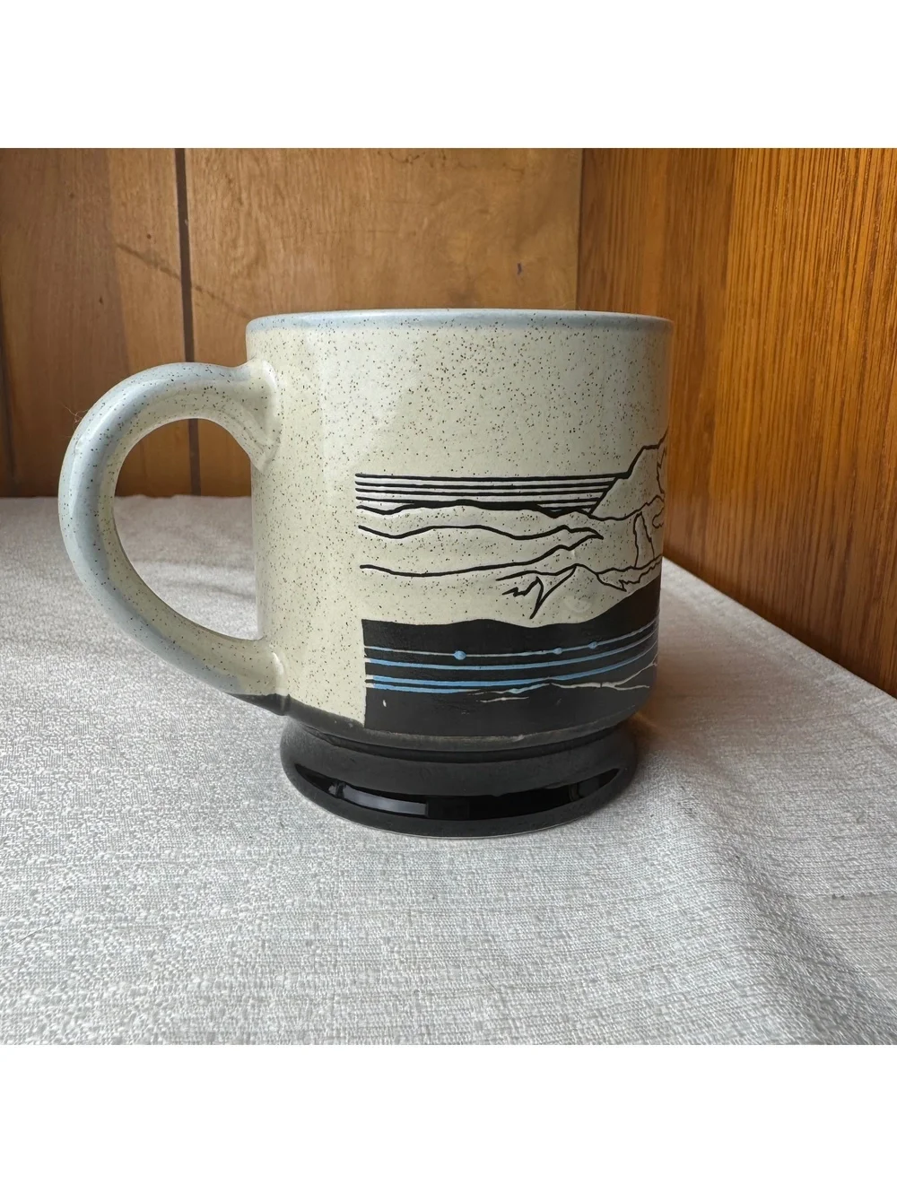 Vintage Alaska Souvenir Mug Mountain Lake Scenic Ceramic Coffee Cup 3.75 Inch